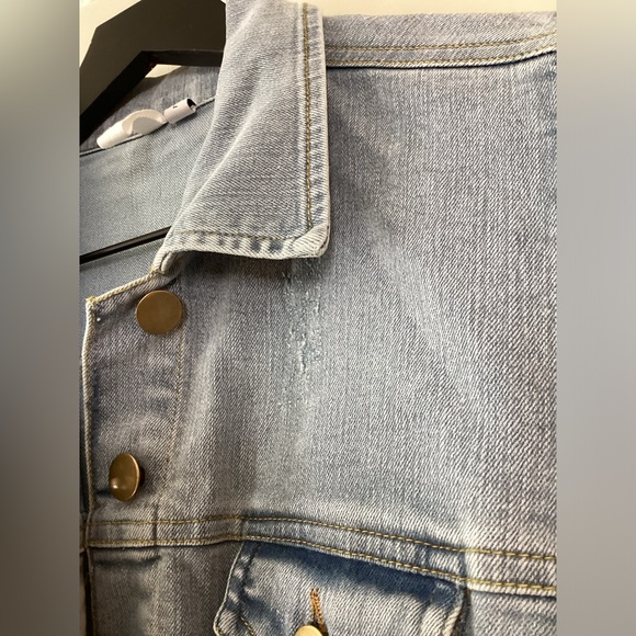 Elan tie-front jean dress L - Picture 3 of 9